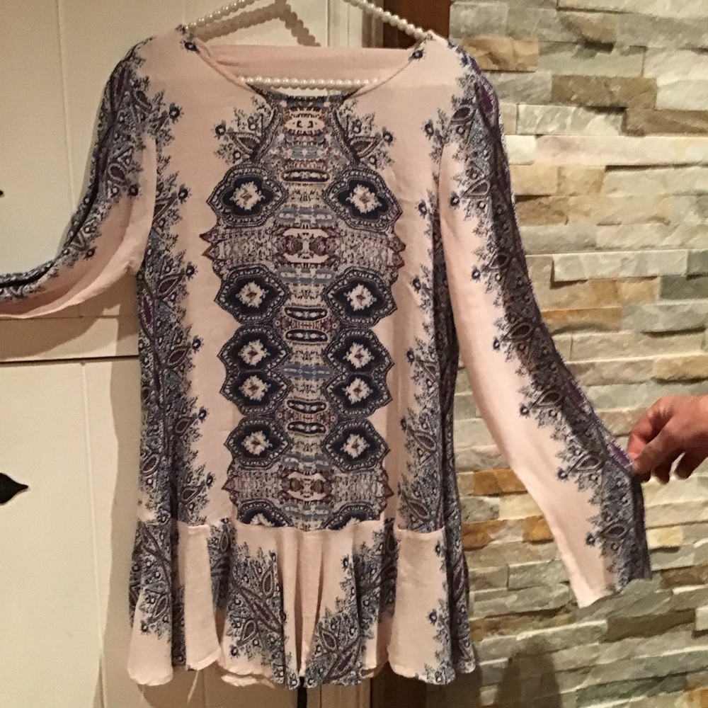 FREE PEOPLE “SMOOTH TALKER” PLUNGING BACK TUNIC/MINI DRESS